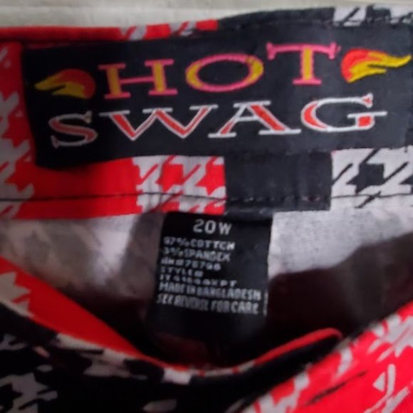 Hot Swag Red/Black Patterned Pants Size 20W - Picture 4 of 5